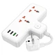 Мережевий подовжувач Hoco AC12A Reise 2-Position Expansion Socket (PD30W/1C3A) White - зображення 3