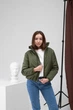 Женская Куртка Хаки Короткая С Капюшоном Весенняя Водоотталкивающая L-XL (390824) - изображение 3