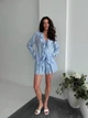 Жіночий літній костюм з воланами (блуза+шорти) Uaclothes 46 Блакитний (like38130-185621350) - изображение 1