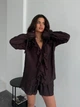 Жіночий літній костюм з воланами (блуза+шорти) Uaclothes 46 Коричневий (like38128-185601350) - изображение 2