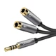 Аудиокабель UGREEN AV141 3.5mm male to 2 3.5mm female, 0.2m Black - изображение 4