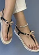 Жіночі силіконові босоніжки через палець із бантиком SP-SHOES 41 чорні - зображення 3