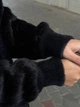 Жіночий подовжений кардиган альпака з капюшоном 46-52 чорний - зображення 3
