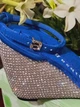 Жіночі босоніжки на танкетці зі стразами Bashili 36 сині - изображение 8