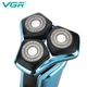 Электробритва аккумуляторная V-313 BLUE, роторная, влагозащита - изображение 3