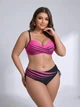 Женский купальник Sisianna 3903-3 черный-малиновый 4XL - изображение 4
