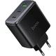 Зарядне мережеве Hoco C160A Upgrade PD65W 2хType-C 1хUSB-A для швидкої зарядки пристроїв, телефонів та планшетів Чорний - зображення 3
