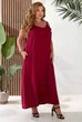 Сарафан жіночий однотонний, колір бордовий, 257R380 розмір L-XL - изображение 1