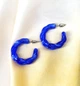 Жіночі сережки Кільця акрилові jewelry Сині - зображення 6