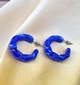 Жіночі сережки Кільця акрилові jewelry Сині - зображення 8