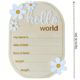 Дерев'яна метрика для новонародженого Hello world білі ромашки 12*16см - изображение 3