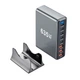 Мережевий зарядний пристрій XOKO QC-600 Gan3 635W вилка EU, 2 порти PD 3.1 140W, 2 порти PD 100W, 1 порт PD 65W, 3 порти USB-A QC 30W - изображение 2