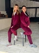Жіночий велюровий спортивний костюм бордовий 64 - зображення 12