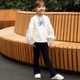 Брюки кльош для дівчаток трикотаж Trendy Tot 03-01580 синій 98 см (3 роки) - зображення 2