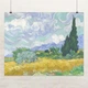 Постер Пшеничное поле с кипарисом, Винсент ван Гог, Vincent van Gogh, Wheat Field, интерьерный декор, A3 30×37 см (id6657) - изображение 1