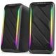 Колонка портативна Real-El S-130 Black, 2 x 5 Вт, USB, mini-jack 3.5 мм, RGB-підсвічування - зображення 1