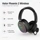 Навушники бездротові Hator Phoenix 2 Wireless Bluetooth 5.4 + USB-ресивер 45h Black (ESH40) - зображення 2