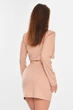 Костюм женский однотонный в рубчик бежевого цвета Fashion размер 40 (214482) - изображение 3