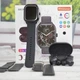 Подарочный набор WK76 BIG 2.02 смарт часы 3 ремешка TWS вакуумные наушники черные комлект - изображение 1