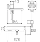 Змішувач для ванни з коротким виливом Koer KB-41009-05 (Колір чорний) (KR6018) - зображення 2