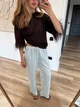 Футболка Із Знімним Пірʼям Коричнева Жіноча Класична Однотонна Oversize (392482) - зображення 5