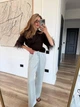 Футболка Із Знімним Пірʼям Коричнева Жіноча Класична Однотонна Oversize (392482) - зображення 6