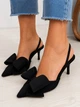 Туфли женские Meideli F566-53 slingback лодочки с бантом экозамша 36 черные - изображение 1