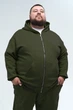 Толстовка мужская на молнии оверсайз Plus Size Khaki 7XL - изображение 1