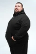 Толстовка мужская на молнии оверсайз Plus Size Black 4XL - изображение 2