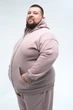 Толстовка чоловіча на блискавці оверсайз Plus Size Beige 8XL - зображення 2