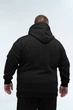 Толстовка мужская на молнии оверсайз Plus Size Black 4XL - изображение 3
