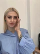 Жіноча базова сорочка на стійці з об’ємними рукавами ADRESS MKAD7479 - 48, Блакитний - зображення 5