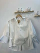 Женская базовая рубашка оверсайз Орегами с объемными рукавами ADRESS MKAD7467 - 42, Молочний - изображение 2