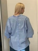 Жіноча базова сорочка на стійці з об’ємними рукавами ADRESS MKAD7479 - 50, Блакитний - зображення 3