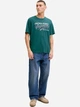 Футболка хлопковая длинная мужская Jack & Jones 12288016-Atlantic Deep S Морская зеленая (5715830432475) - изображение 2