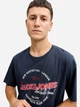 Футболка хлопковая длинная мужская Jack & Jones 12288016-Sky Captain L Темно-синяя (5715826410982) - изображение 4