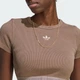 Жіноча футболка ESSENTIALS RIB TEE WASHED adidas KE3226 (XL) коричневий (4068821543973) - зображення 5