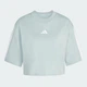 Женская футболка Essentials 3-Stripes Cotton Loose adidas KC5223 (2XL) зеленый (4068804869229) - изображение 6