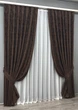 Комплект готових штор VR-Textil Жакард Sultan XO № 1122ш Венге 100х270 см 2 шт (31-519) - зображення 3