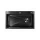 Мойка для кухни интегрированная Lidz Handmade H7545B Brushed Black PVD 3,0/1,0 мм LDH7545BRUBLM49458 - изображение 3