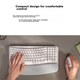 Клавіатура Logitech Wave, ергономічна клавіатура, офісна клавіатура, бездротова синя клавіатура з м'якою підставкою для рук, підключається до 3 пристроїв, графітово-чорна, 99 клавіш - зображення 7