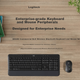 Бездротова клавіатура та миша Logitech MK650 Bluetooth, комплект клавіатури та миші для бізнесу та офісу, офісна миша та клавіатура, тиха миша, повнорозмірний дизайн, преміум-серія, чорний та сірий - зображення 4