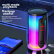 Беспроводная колонка Newmine BS02 Bluetooth, портативная компьютерная колонка для использования на открытом воздухе и дома, настольный мини-сабвуфер, полноэкранная цветная подсветка, умная компактная колонка, музыкальный плеер для оплаты через WeChat. - изображение 8