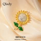 Брошка Qlady з квіткою соняшника, високоякісний жіночий легкий розкішний елегантний дизайн корсажу, аксесуар із пряжкою для шарфа, подарунок на день народження - зображення 4