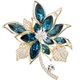 Брошь Qlady Blue Wood Rose с кристаллами, роскошная, подарочная - изображение 12