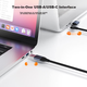 Док-станция Acasis DisplayLink Expansion Dock, расширение для трех экранов для Apple M345 Pro, расширение для нескольких экранов, USB-HDMI конвертер, двухконтактная конструкция Type-C/USB, DS0602 - изображение 6