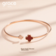 Браслет Grace Girl с четырехлистным клевером для женщин, розовое золото, оригинальный дизайн, модное украшение, подарок на годовщину или день рождения для девушки. - изображение 4
