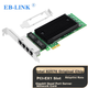 Сетевая карта EB-LINK на базе процессора Intel 82576, гигабитная, четырехпортовая, PCIe X1, 82576-T4, внутренняя проводная сетевая карта для настольных компьютеров E1G44ET. - изображение 4