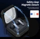 Чохол Primo Magnet Lock Rugged TPU для навушників Samsung Galaxy Buds 4 / Buds 4 Pro з карабіном - Black/Dark Blue - зображення 4