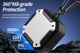 Чехол Primo Magnet Lock Rugged TPU для наушников Samsung Galaxy Buds 4 / Buds 4 Pro с карабином - Black/White - изображение 3